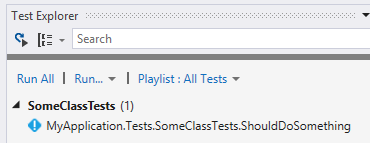 Visual Studio Test Explorer showing Fixie Test