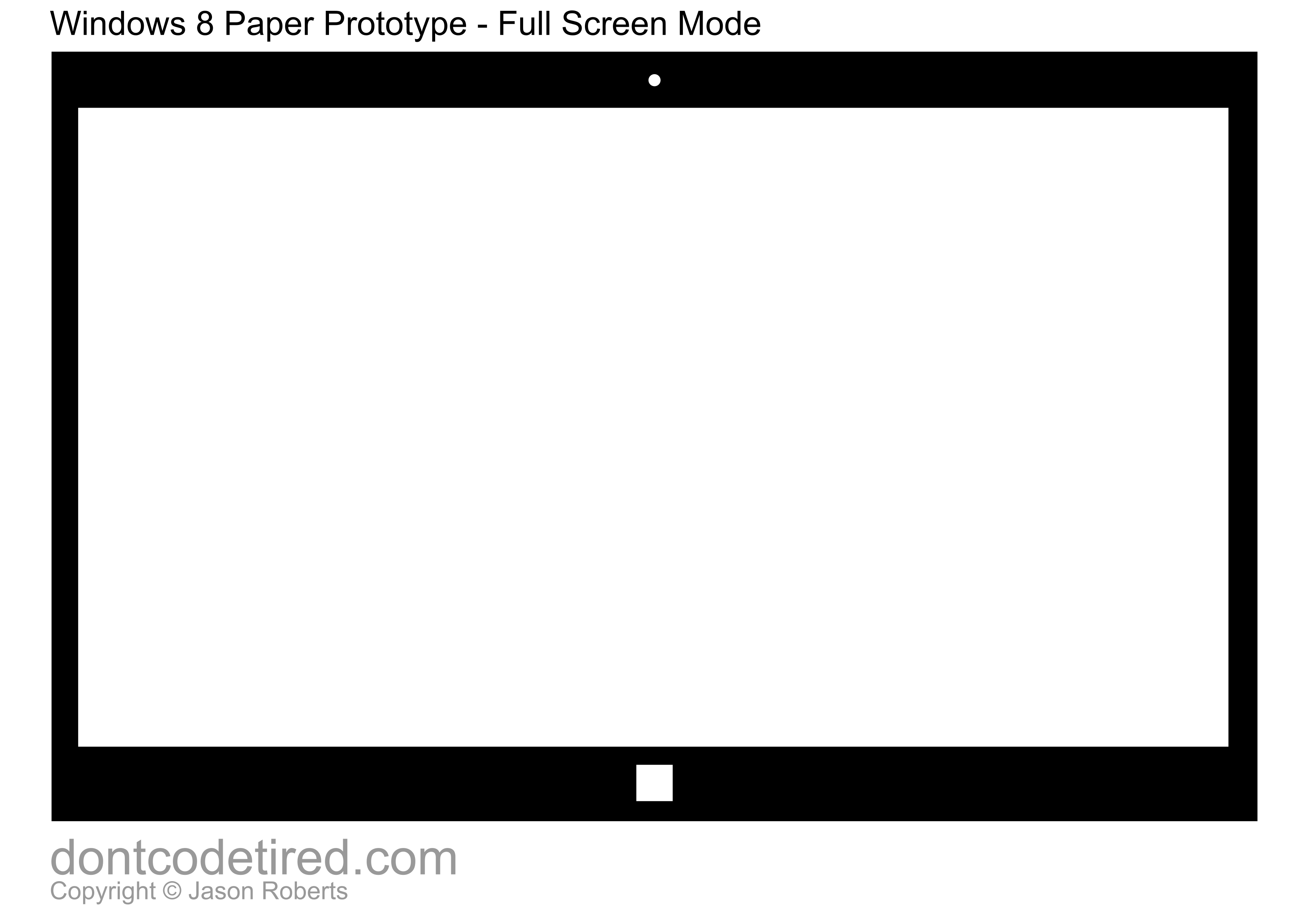 Windows 8 Paper Prototype template - full screen mode