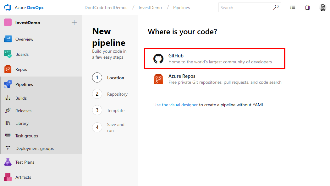 Triggering an Azure Pipeline from GitHub