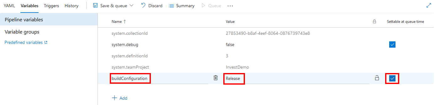 Setting an Azure Pipeline variable