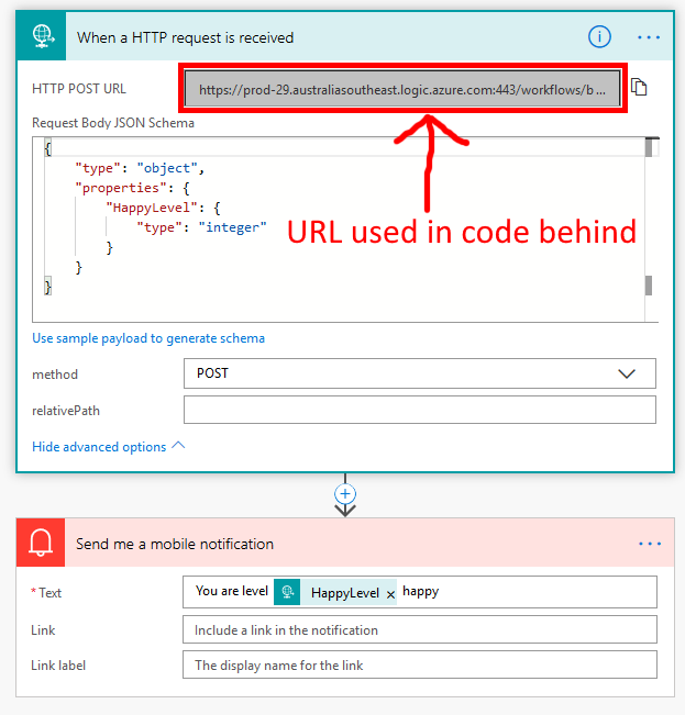 Microsoft Flow triggered from HTTP request