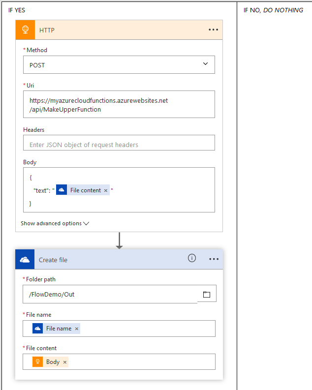 Calling Azure Function passing OneDrive file content as JSON data