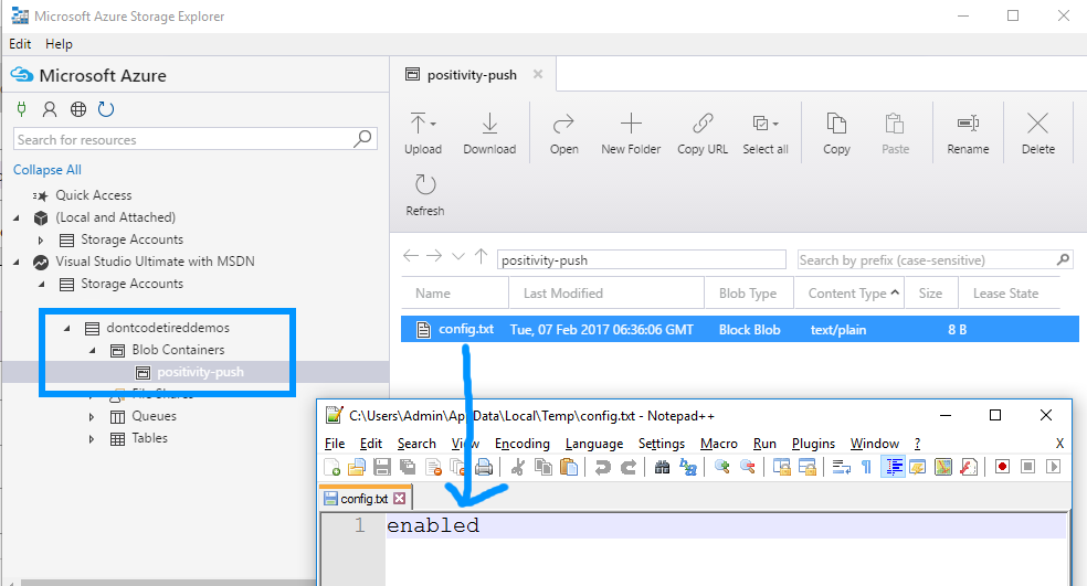 Blob content being toggled from Microsoft Flow