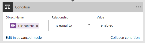 If condition in Microsoft Flow