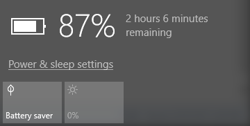 Windows 10 UPS Battery status